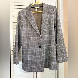 H&M Black and White Checkered Blazer